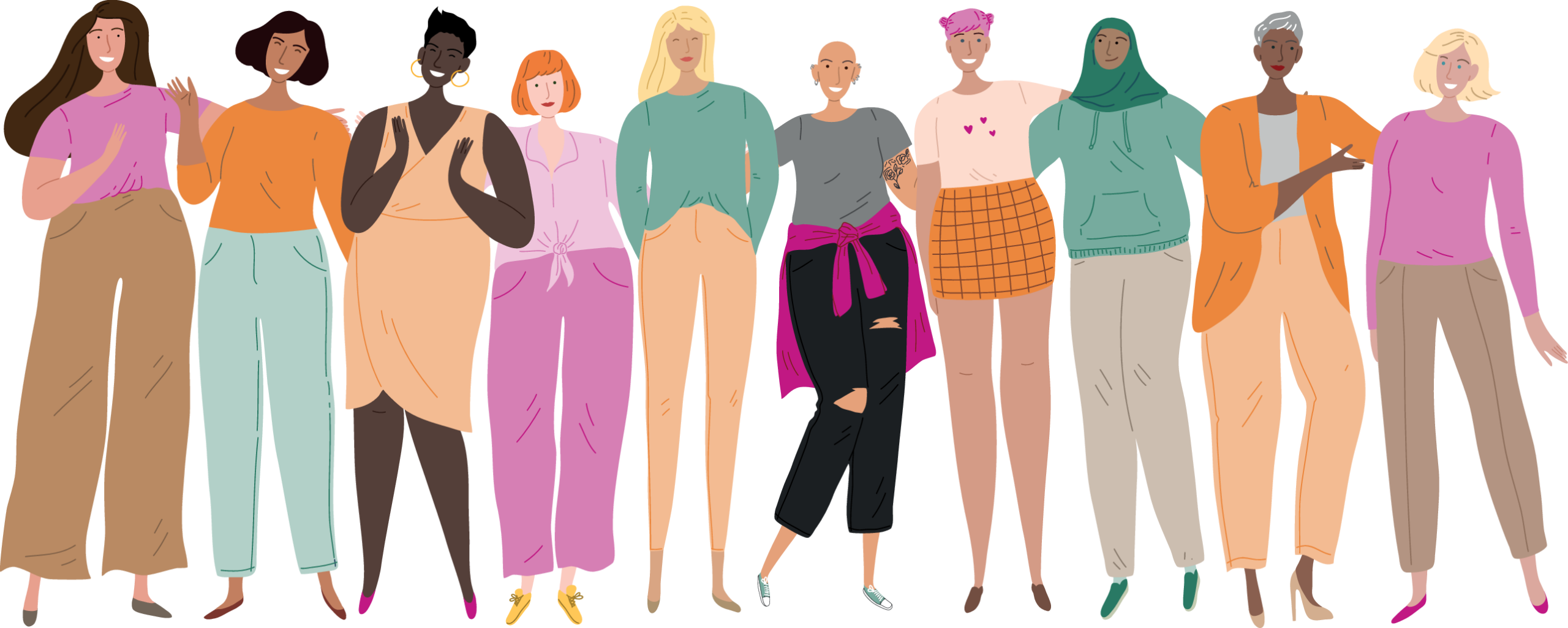 Illustration einer Gruppe Frauen