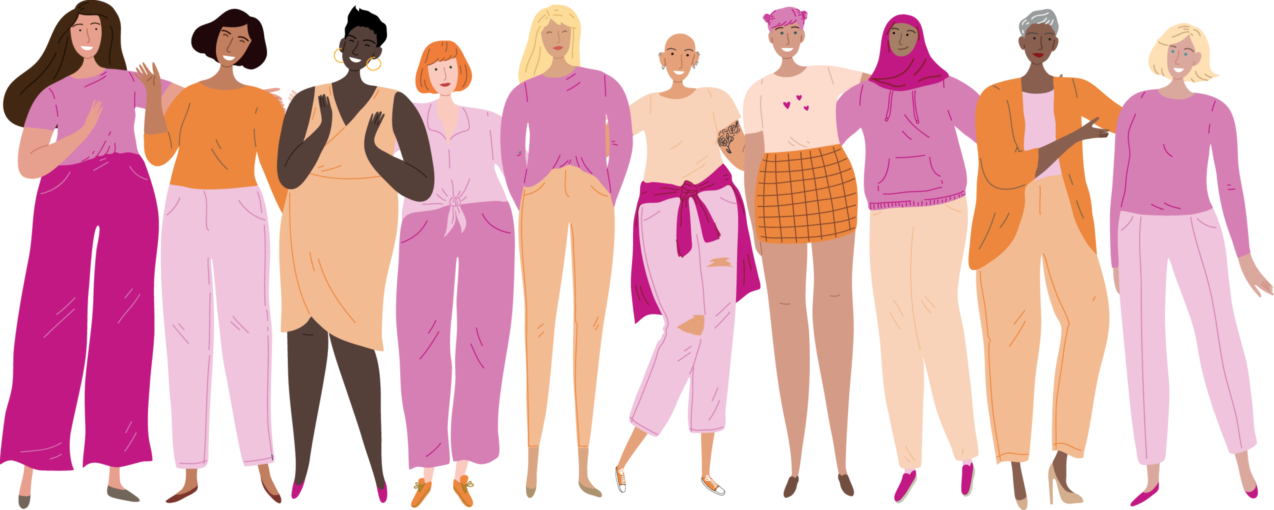 Illustration vielfältiger Frauen